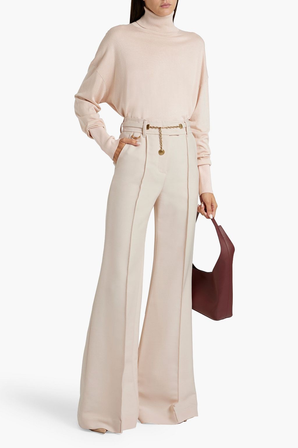 ZIMMERMANN Belted wool-blend flared pants