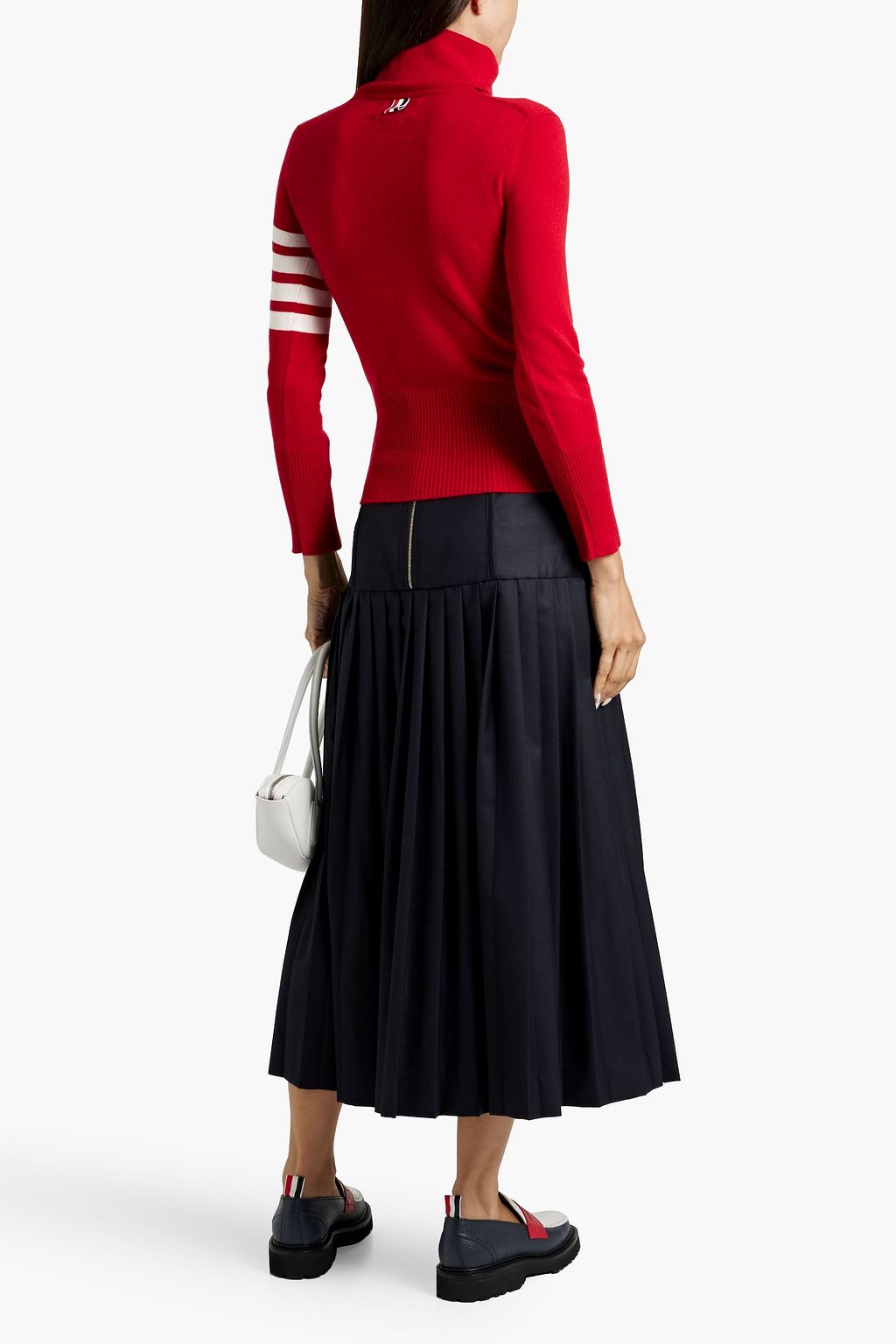 THOM BROWNE Striped cashmere turtleneck sweater