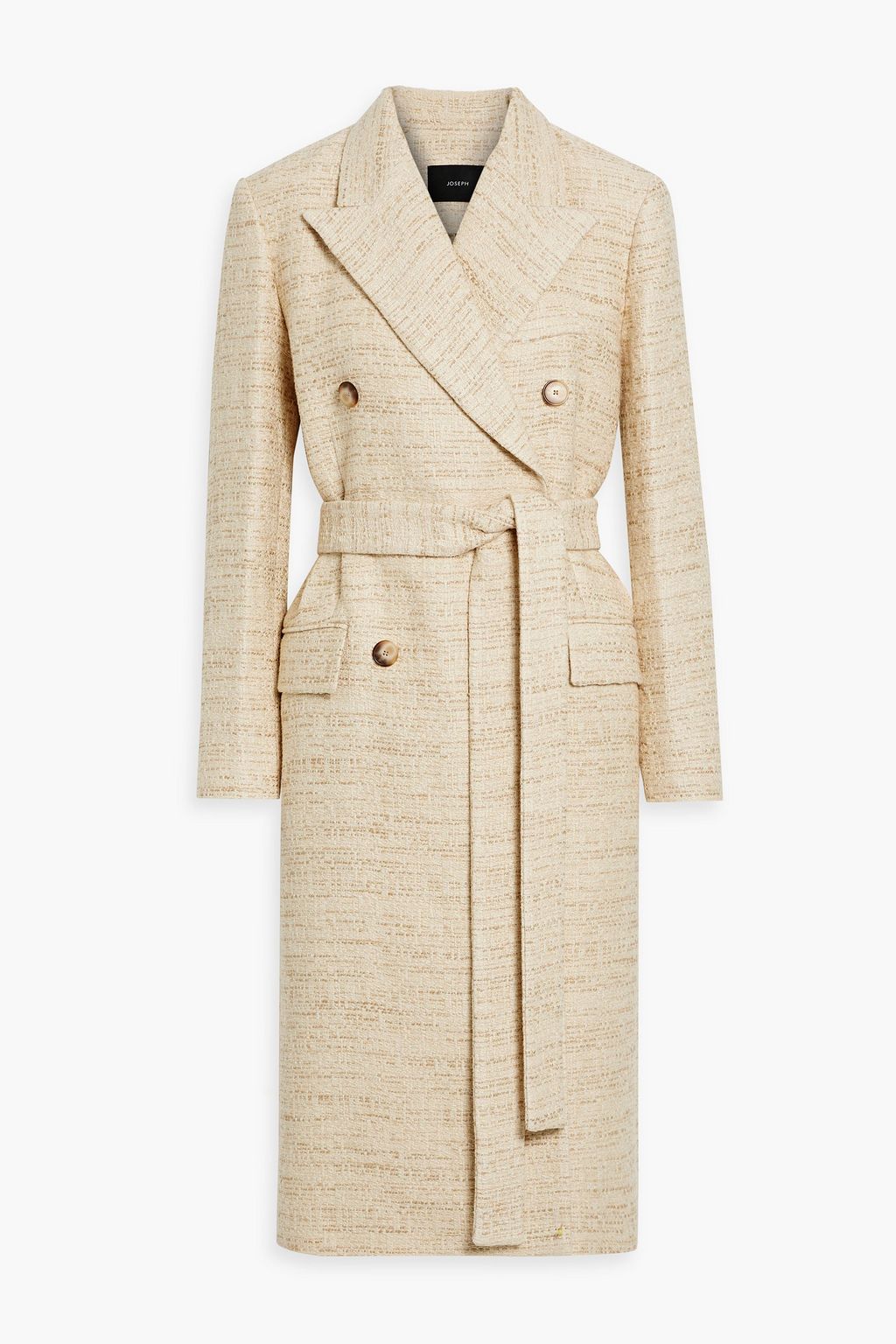 JOSEPH Cornwall double breasted cotton blend tweed coat THE OUTNET