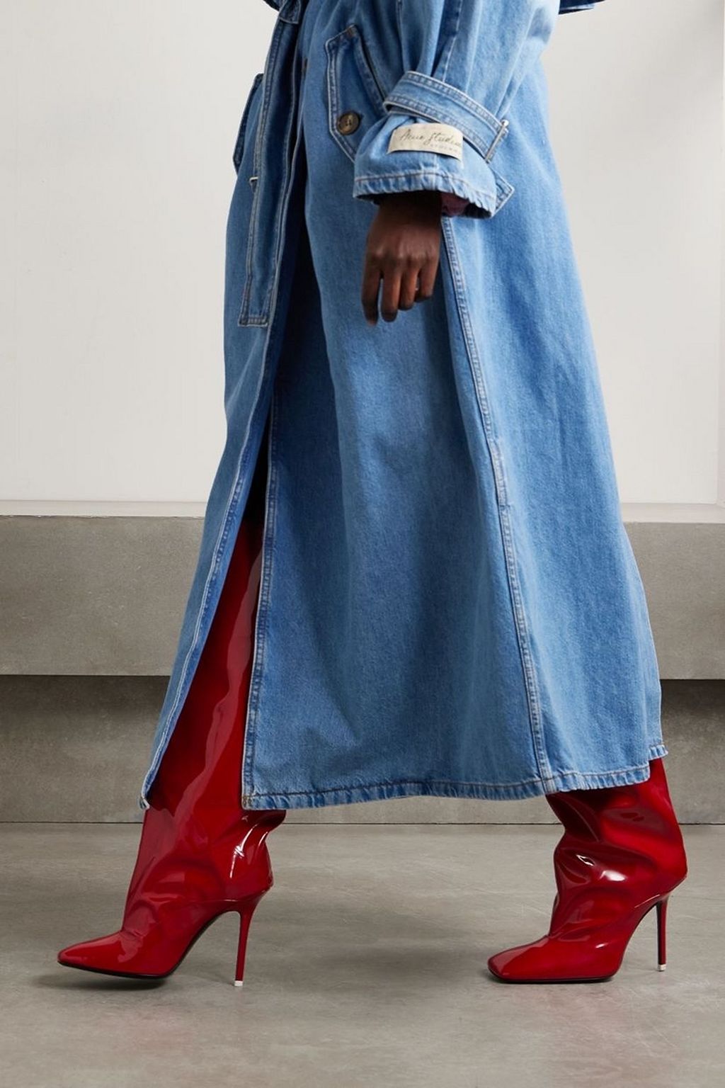 THE ATTICO Sienna patent-leather knee boots
