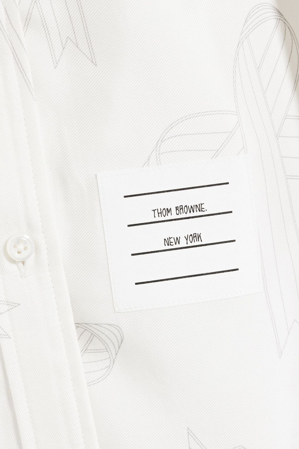 THOM BROWNE Printed silk-twill shirt