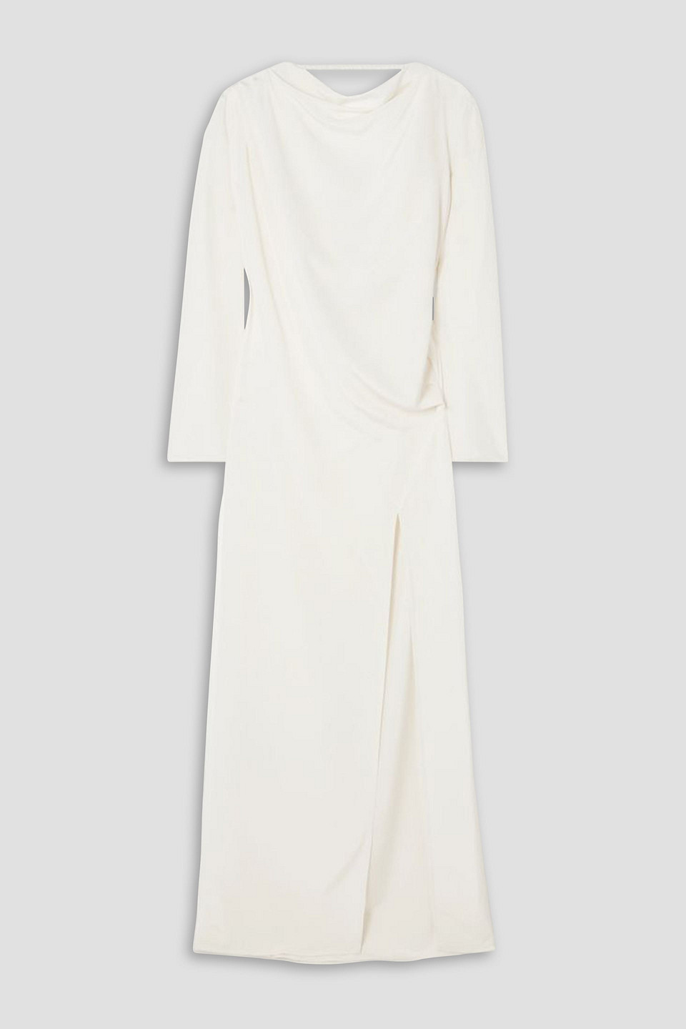 Draped silk-faille gown