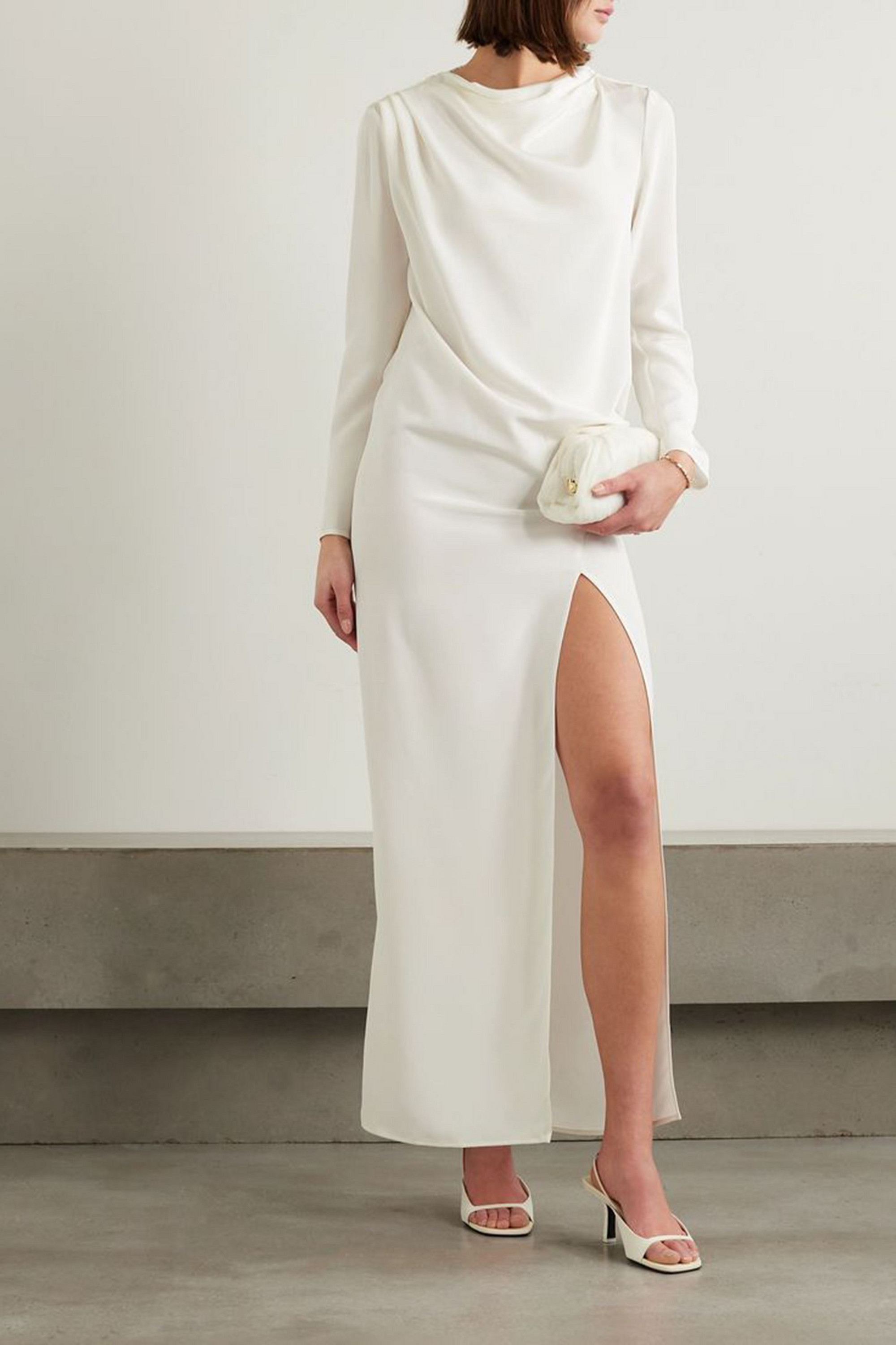 Michael Lo Sordo Draped silk-faille gown