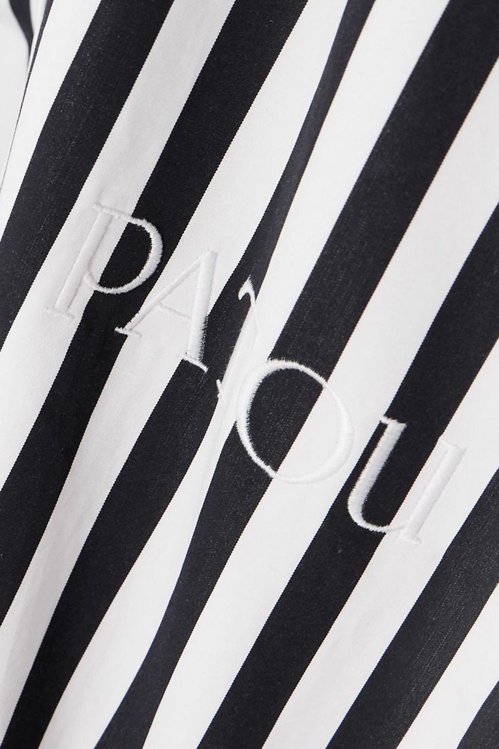 PATOU Iconic oversized embroidered striped cotton-poplin mini shirt dress