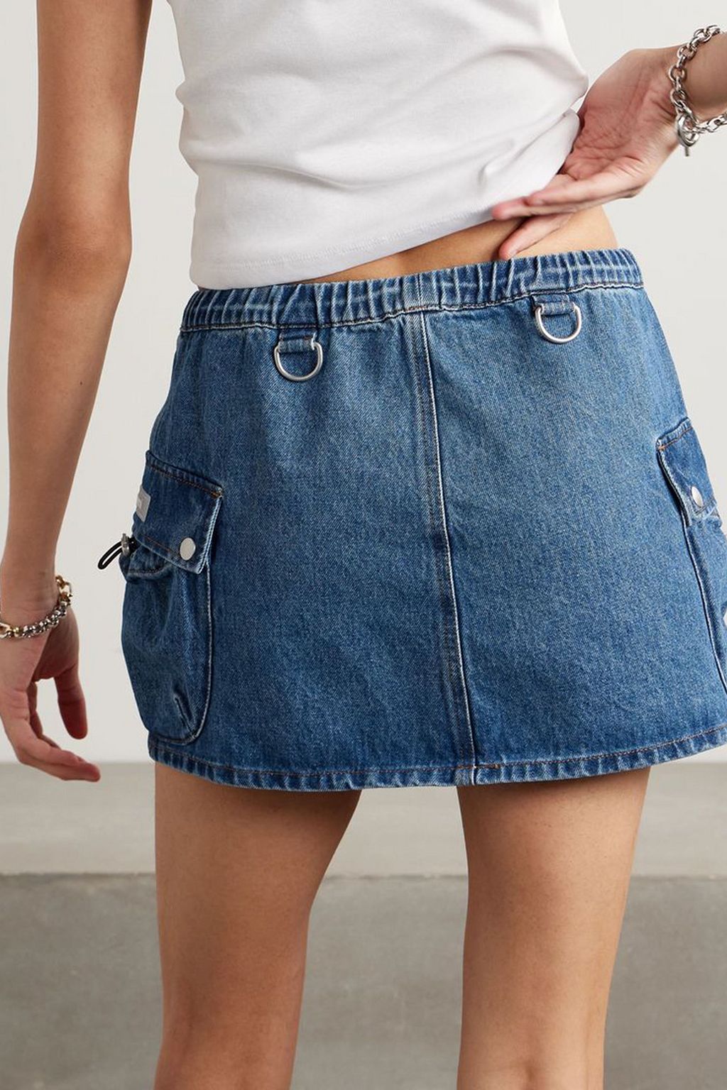 COPERNI Denim cargo mini skirt
