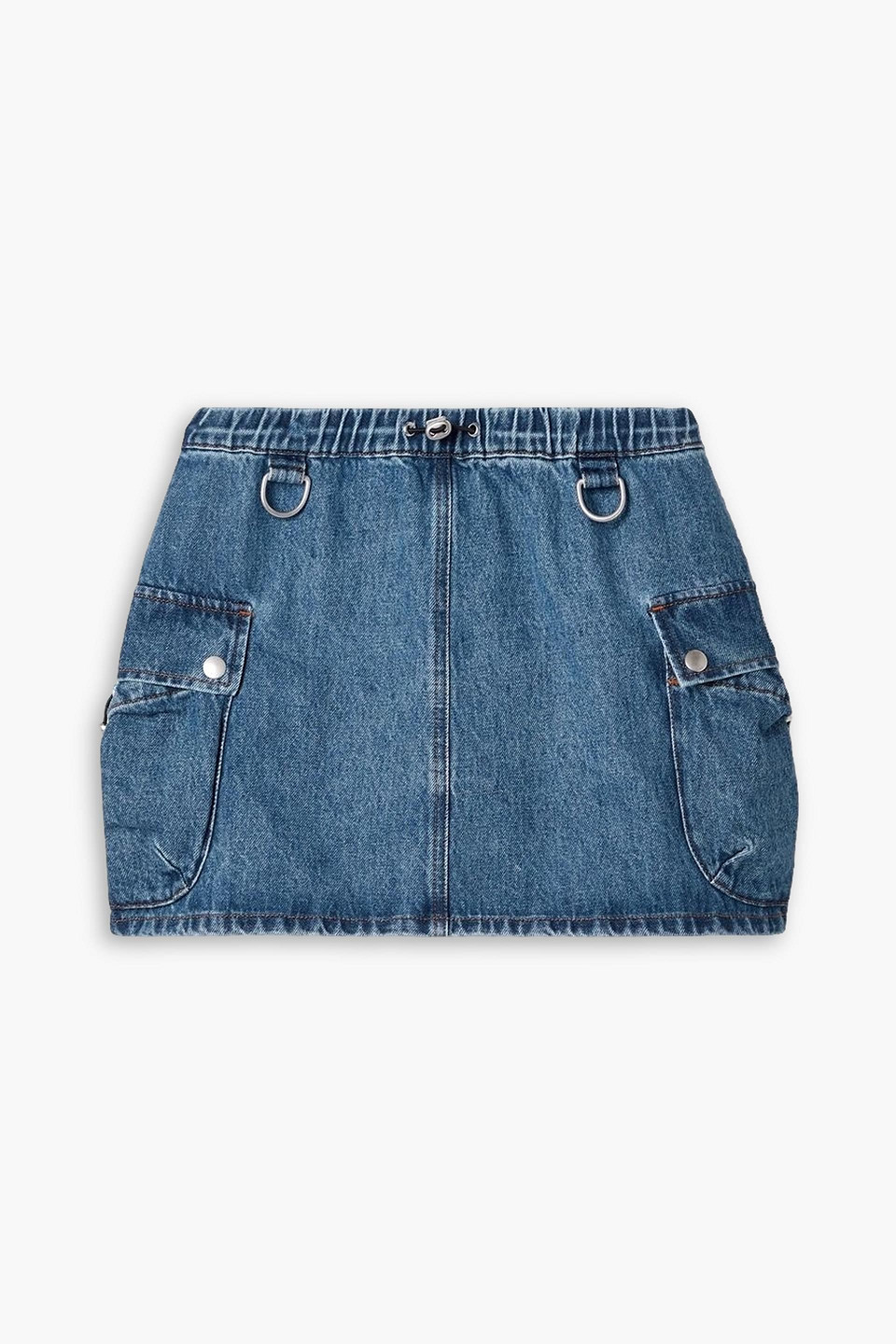 Coperni Blue Open Hip Denim Shorts In Mid Denim