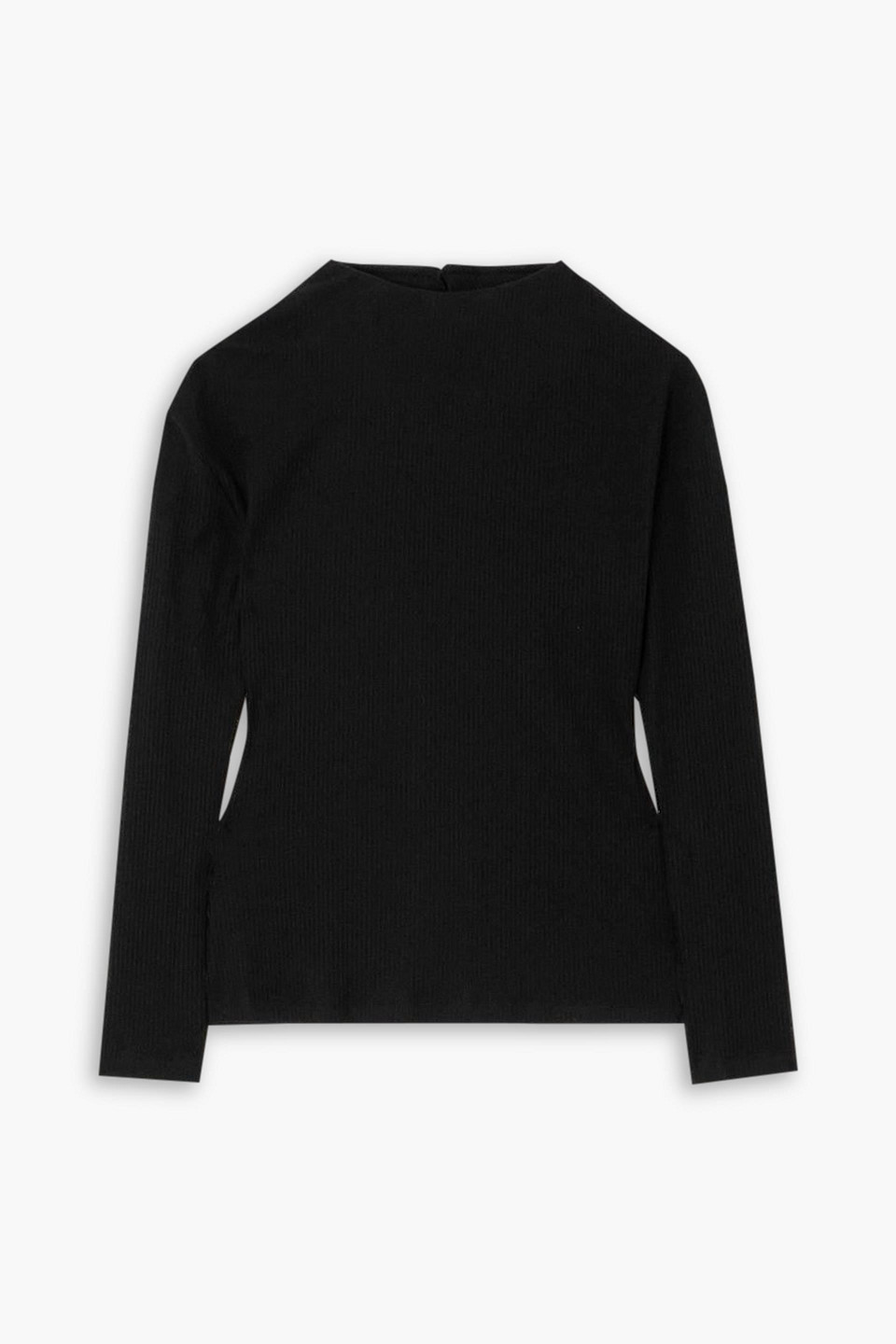 Ribbed-knit turtleneck top