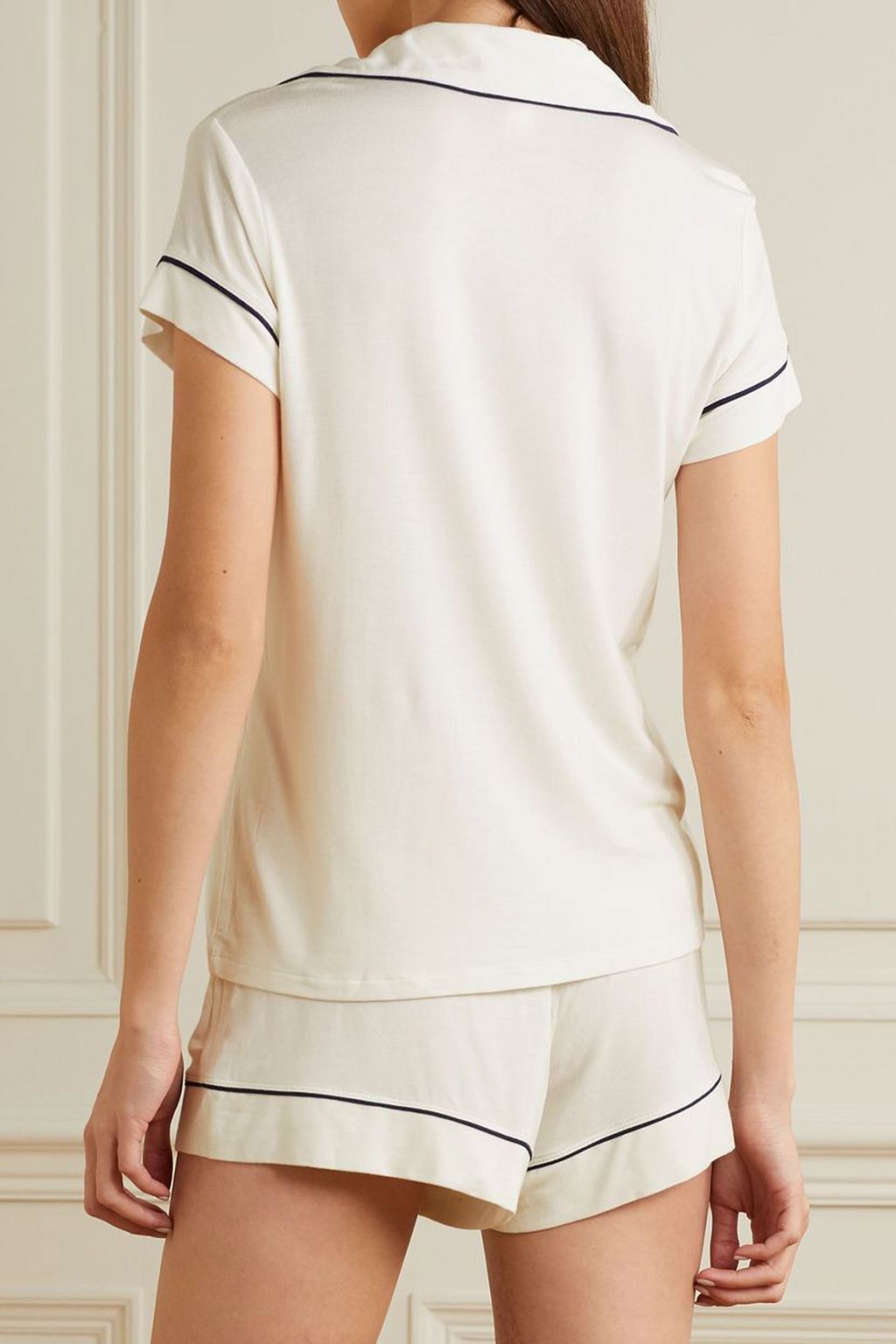 EBERJEY Gisele piped stretch-modal pajama set