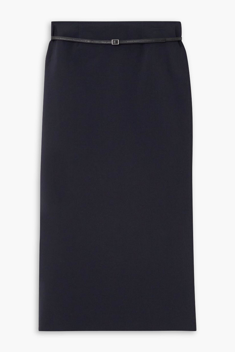Belted cady maxi skirt