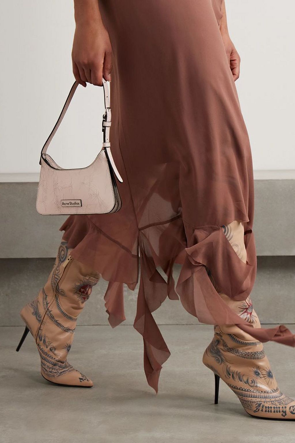 ACNE STUDIOS Micro cracked-leather shoulder bag
