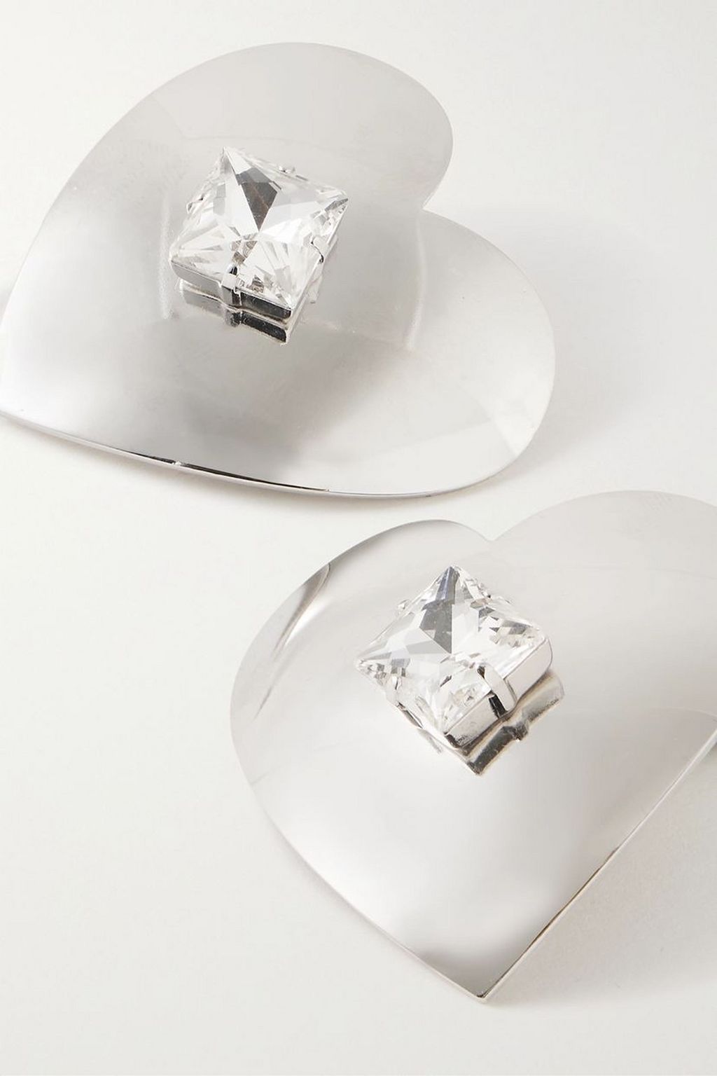 ALESSANDRA RICH Silver-tone crystal clip earrings