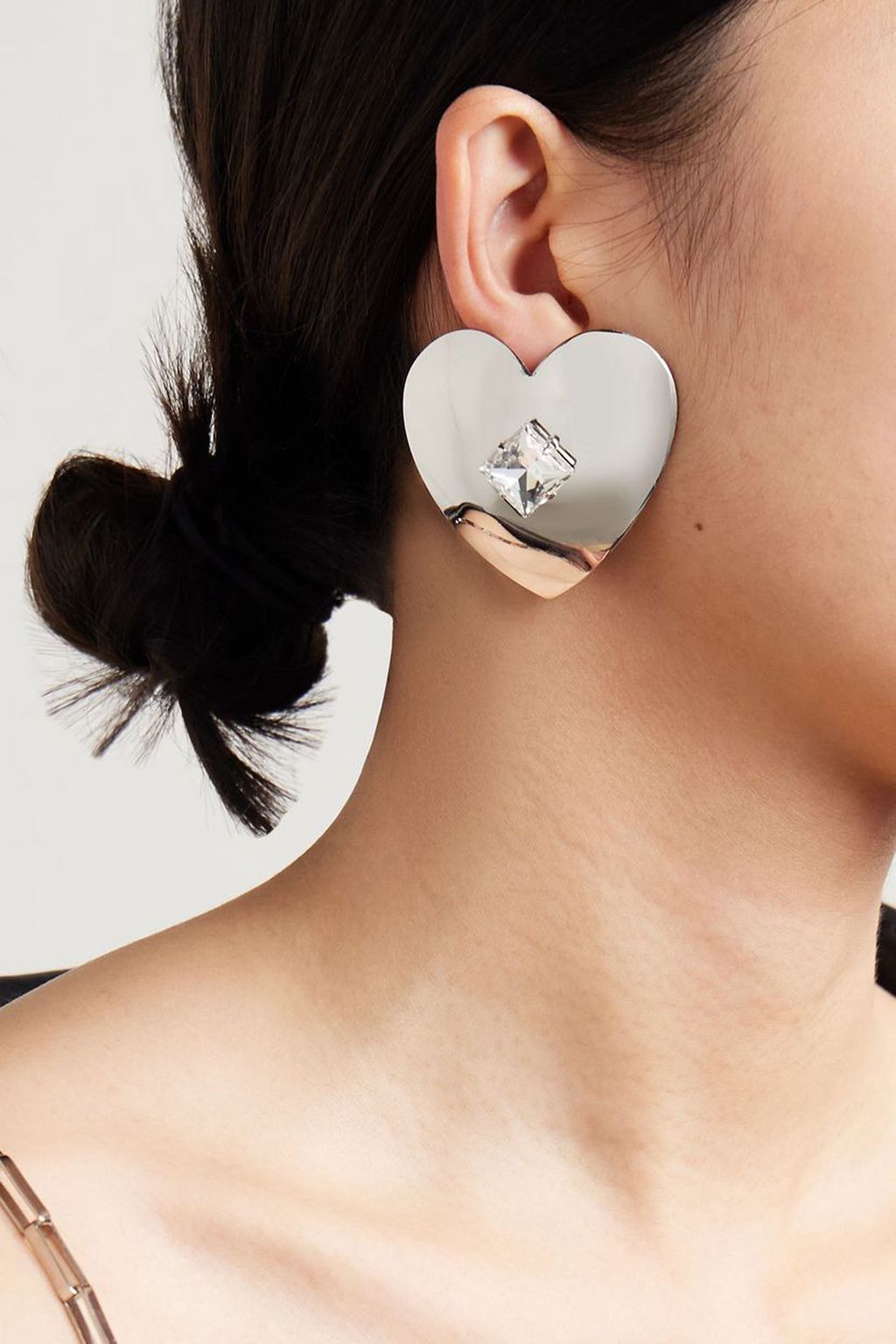 ALESSANDRA RICH Silver-tone crystal clip earrings