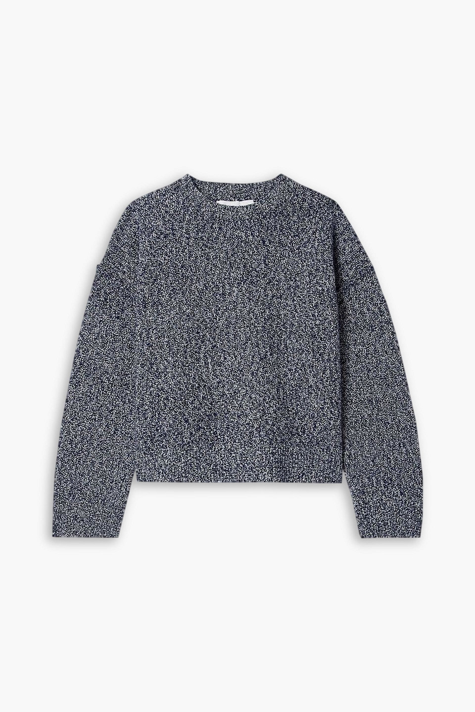 Proenza Schouler Remy Marled Cotton-blend Sweater In Navy