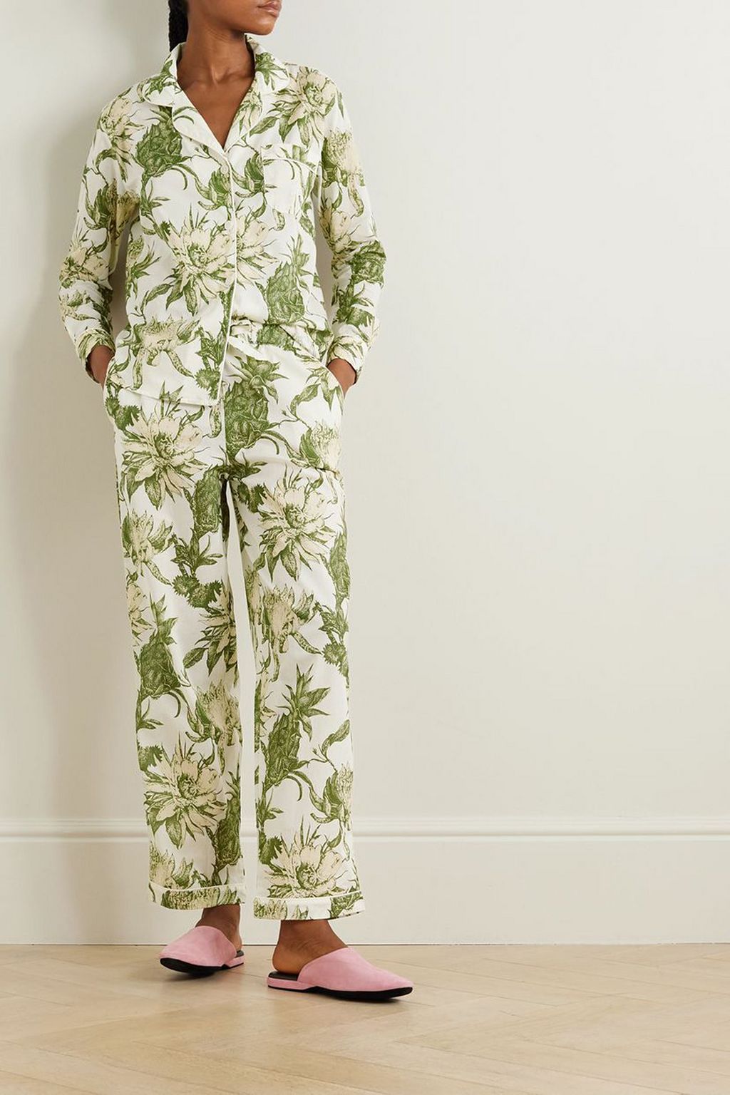 DESMOND & DEMPSEY Floral-print cotton pajama set