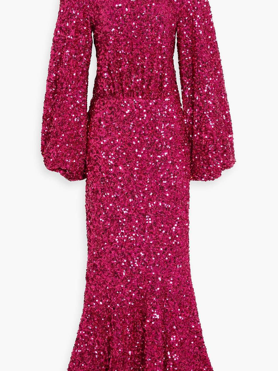 sequined stretch-tulle gown