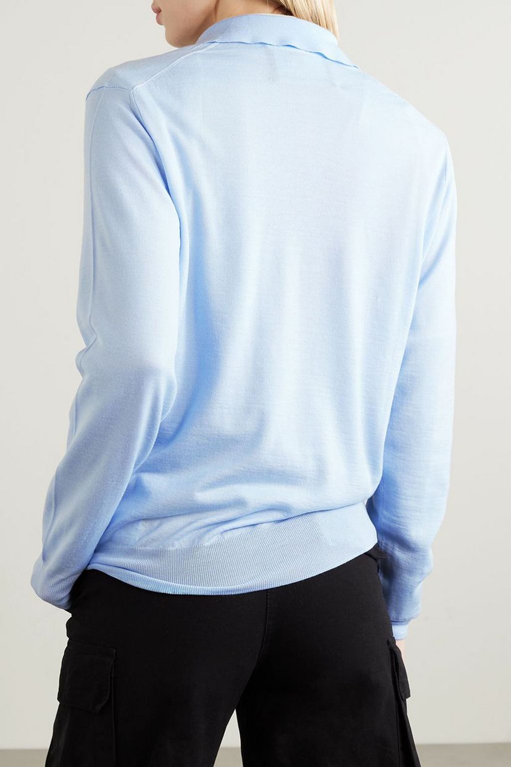 HOMMEGIRLS 자수 장식 메리노 울 폴로 스웨터