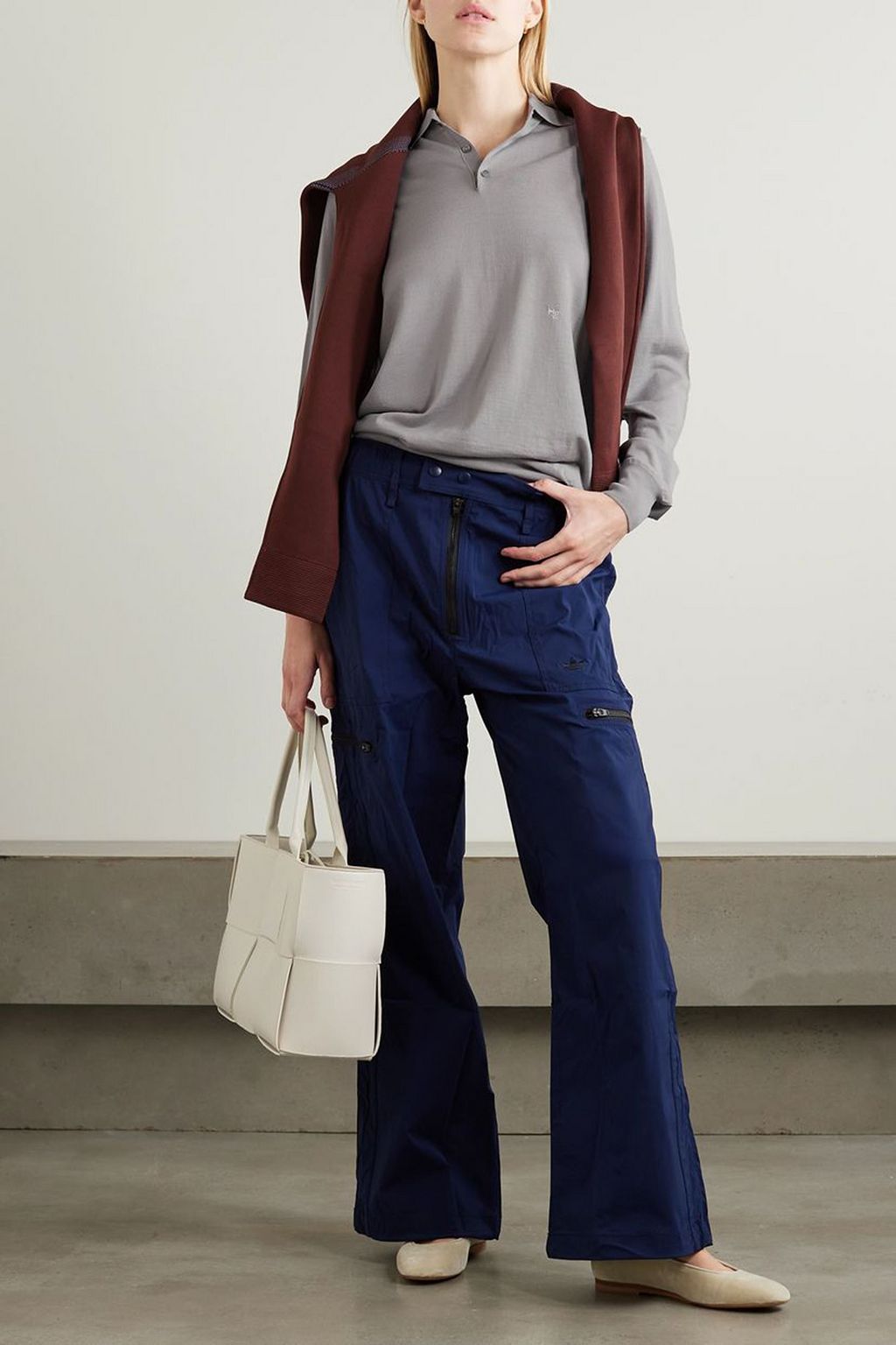HOMMEGIRLS Embroidered merino wool polo sweater