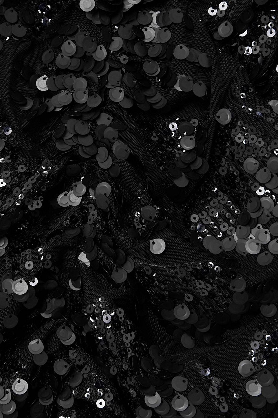Rotate Birger Christensen Sue Sequin-trimmed Recycled-chiffon Mini Dress In Black