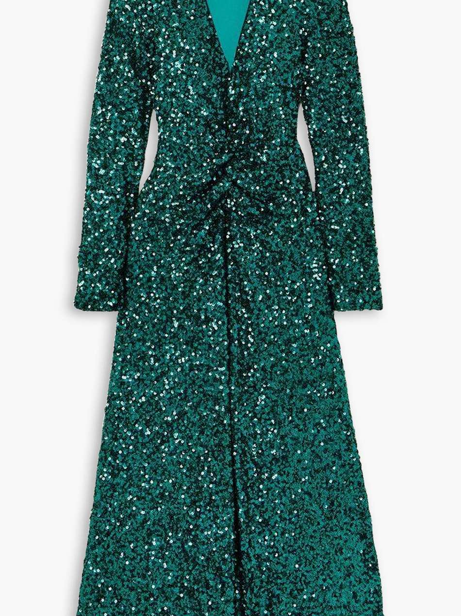 sierra sequined stretch-tulle midi dress