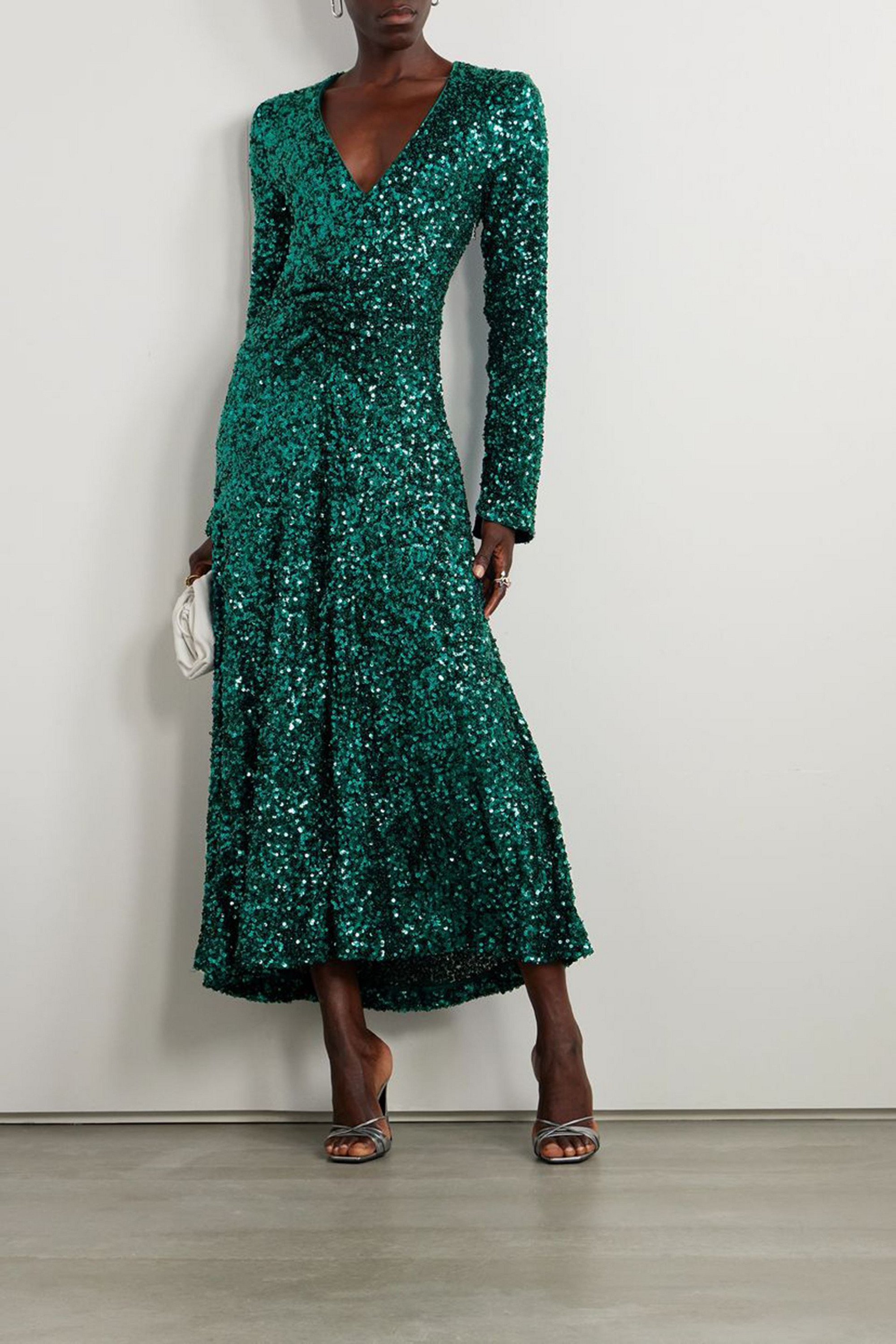 ROTATE Birger Christensen Sierra sequined stretch-tulle midi dress