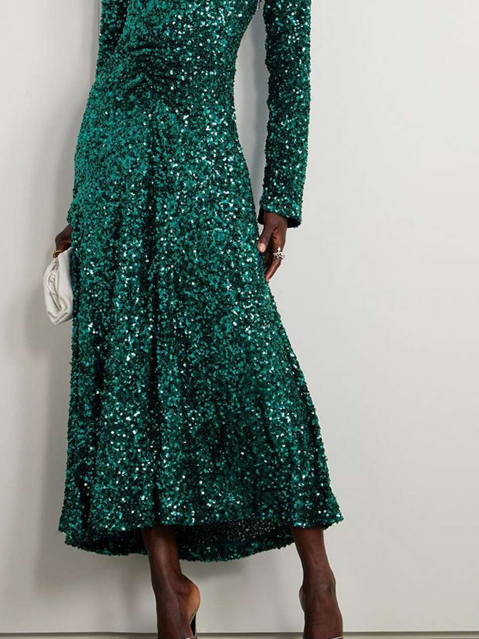 sierra sequined stretch-tulle midi dress