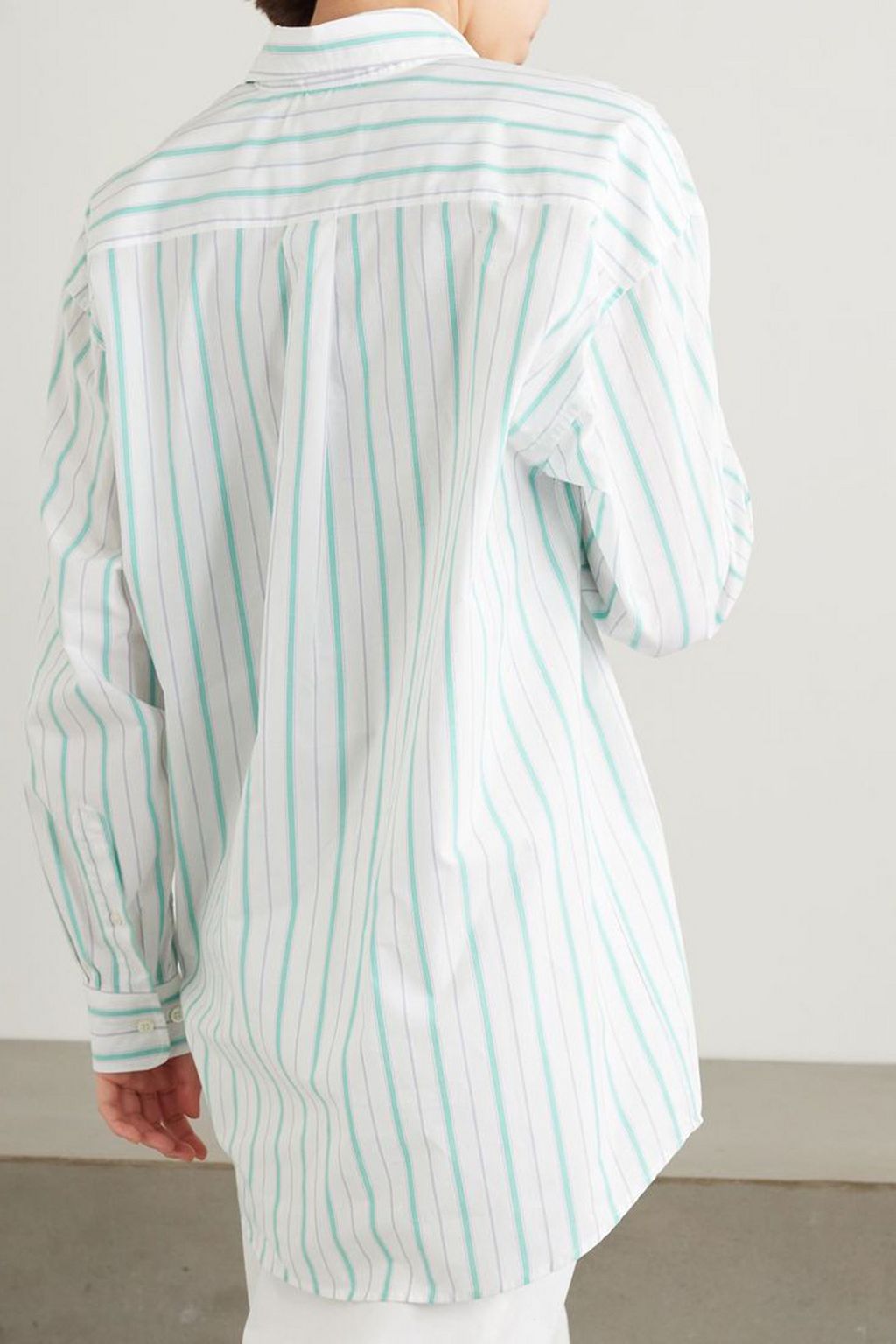 BASERANGE Ole striped cotton-poplin pajama shirt