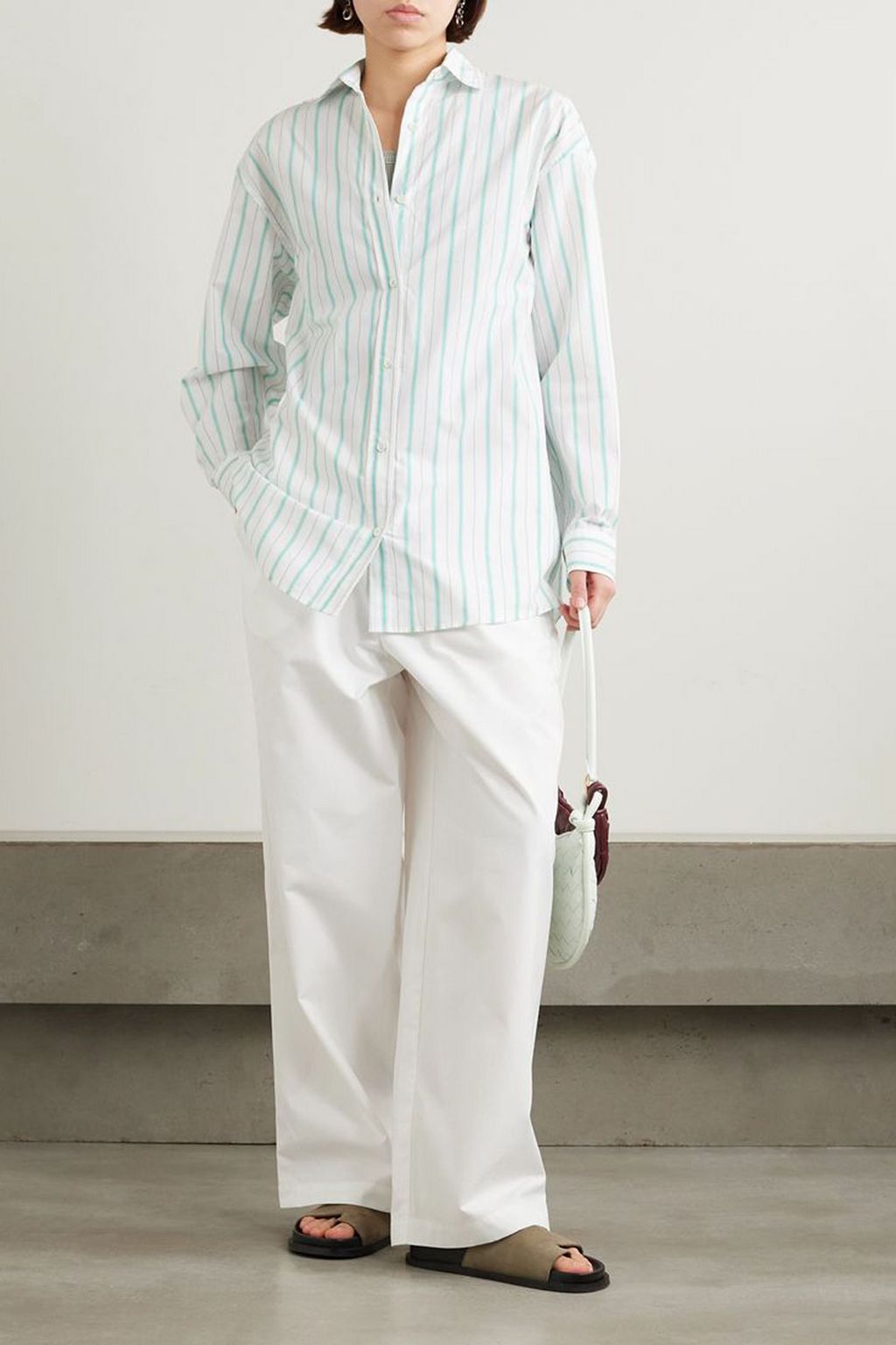BASERANGE Ole striped cotton-poplin pajama shirt