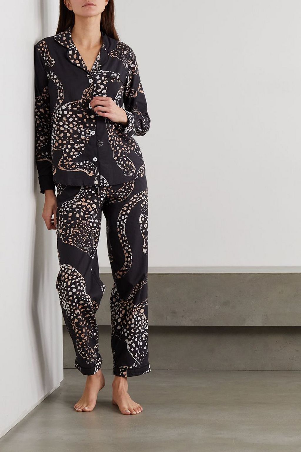 DESMOND & DEMPSEY Jag printed cotton pajama set