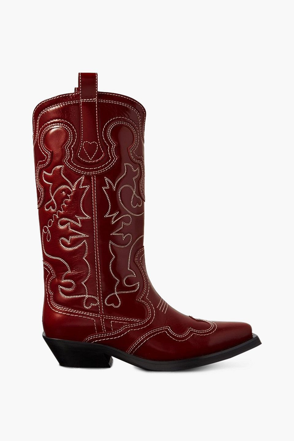 Embroidered leather cowboy boots
