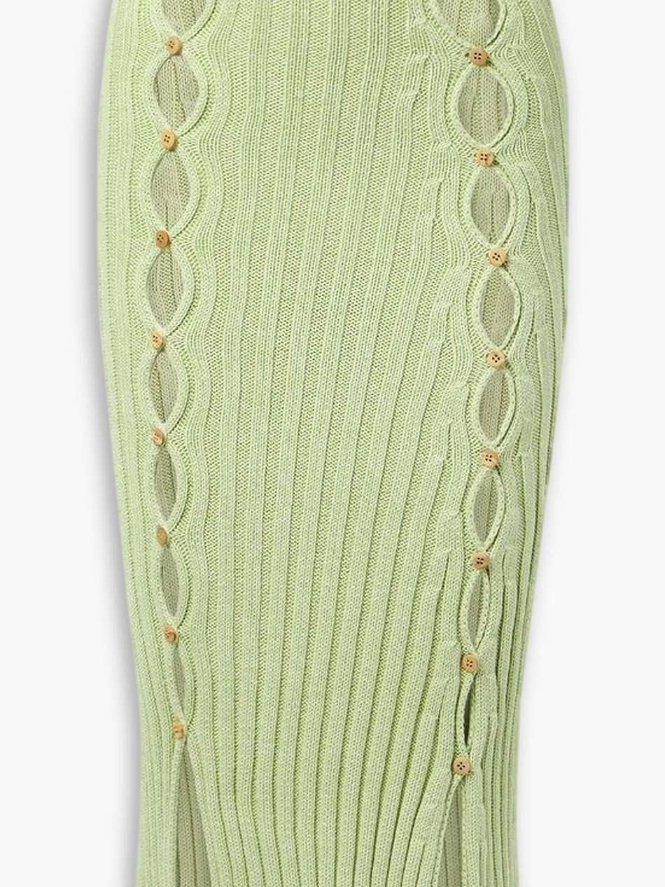 loulou cutout ribbed cotton midi skirt