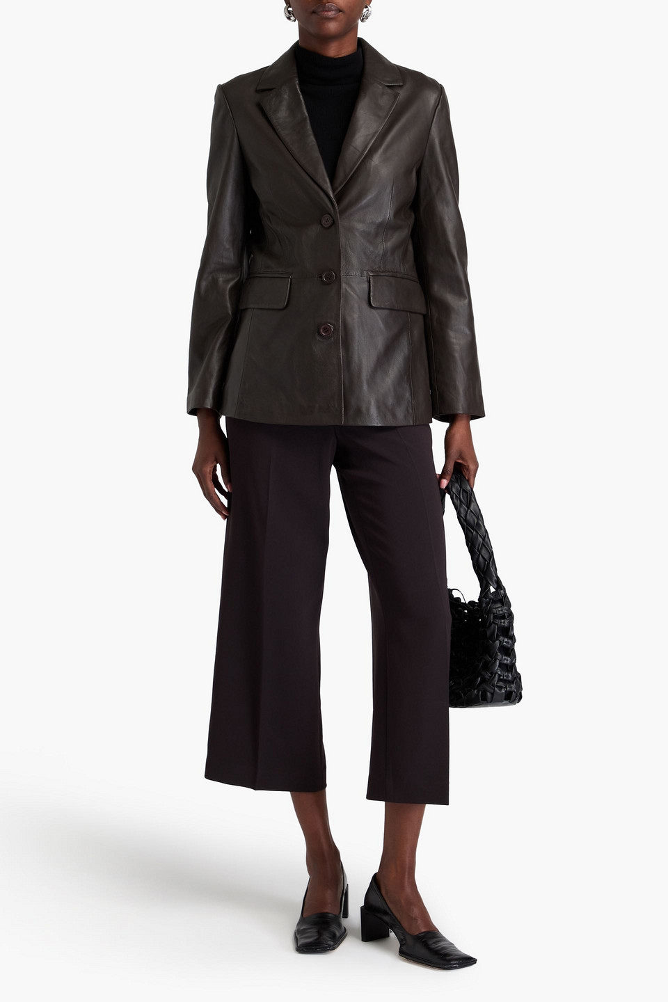  Muubaa - Leather Blazer - Brown - Uk 6 