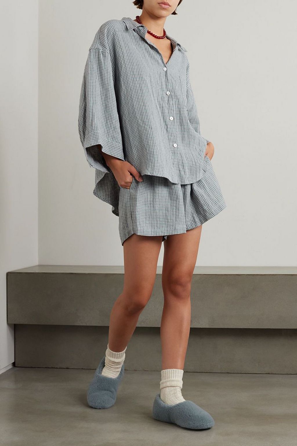 DEIJI STUDIOS The 03 floral-print linen pajama set