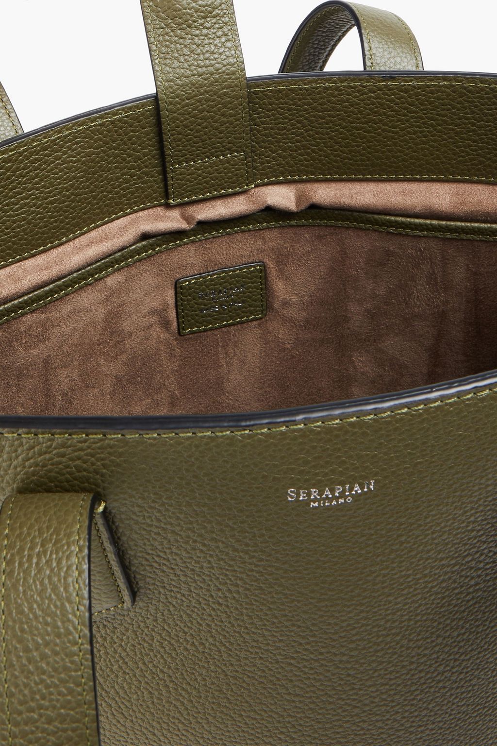 SERAPIAN North South pebbled-leather tote