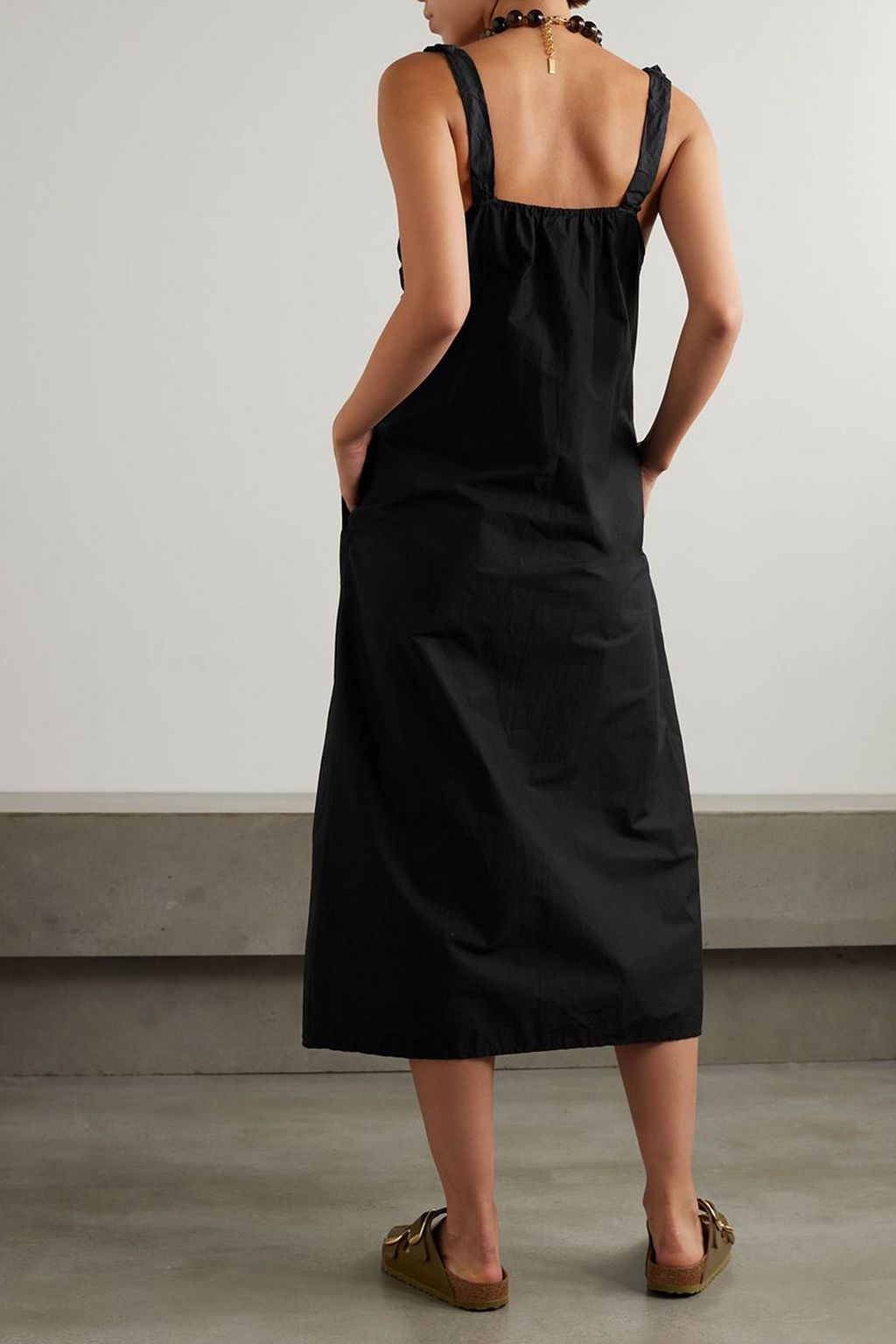 DEIJI STUDIOS Knotted cotton-poplin midi dress