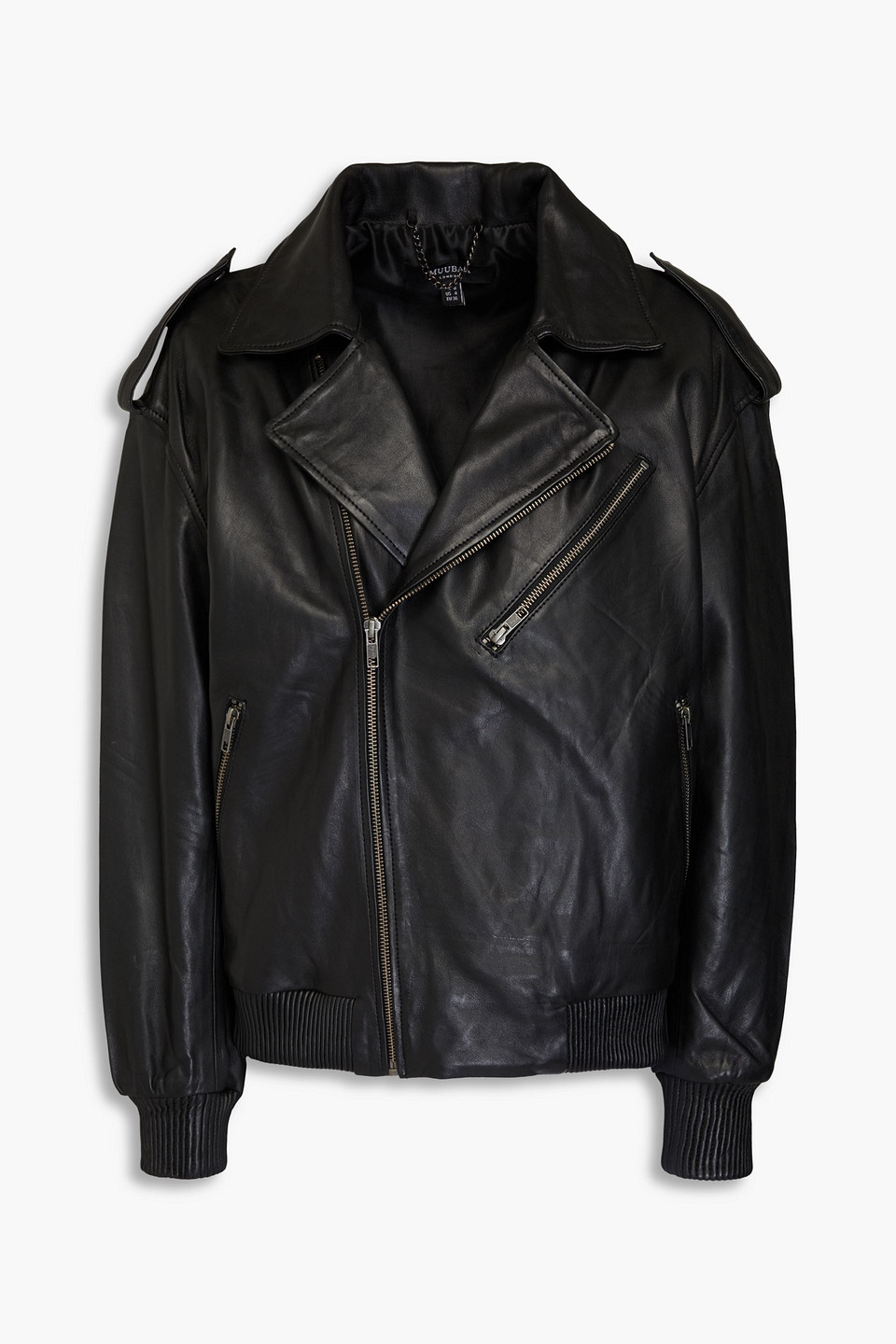 Leather biker jacket