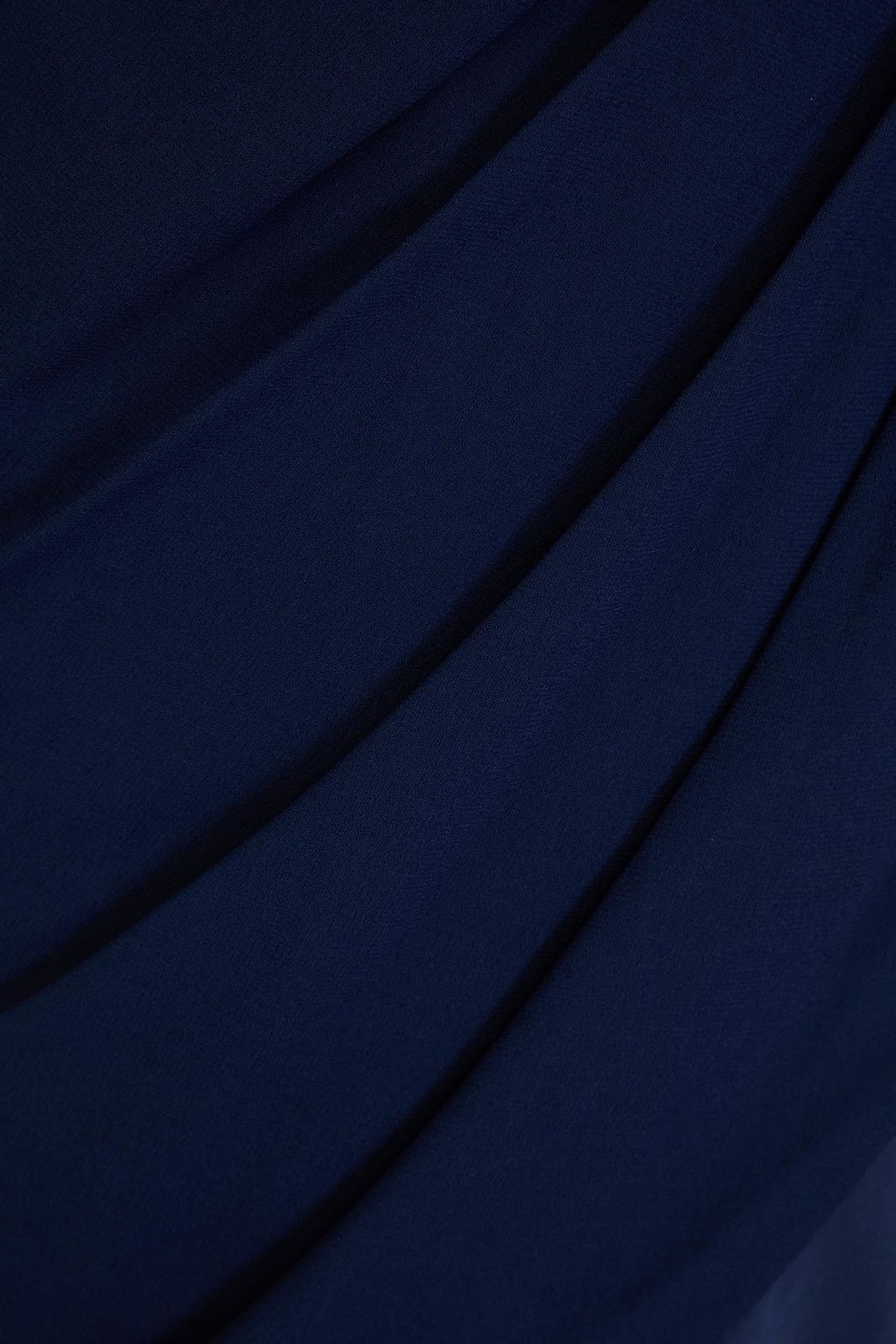 HALSTON Cyra draped crepe-satin paneled crepe gown