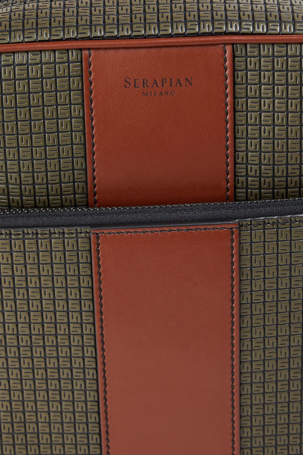 SERAPIAN North South embossed coated-canvas messenger bag