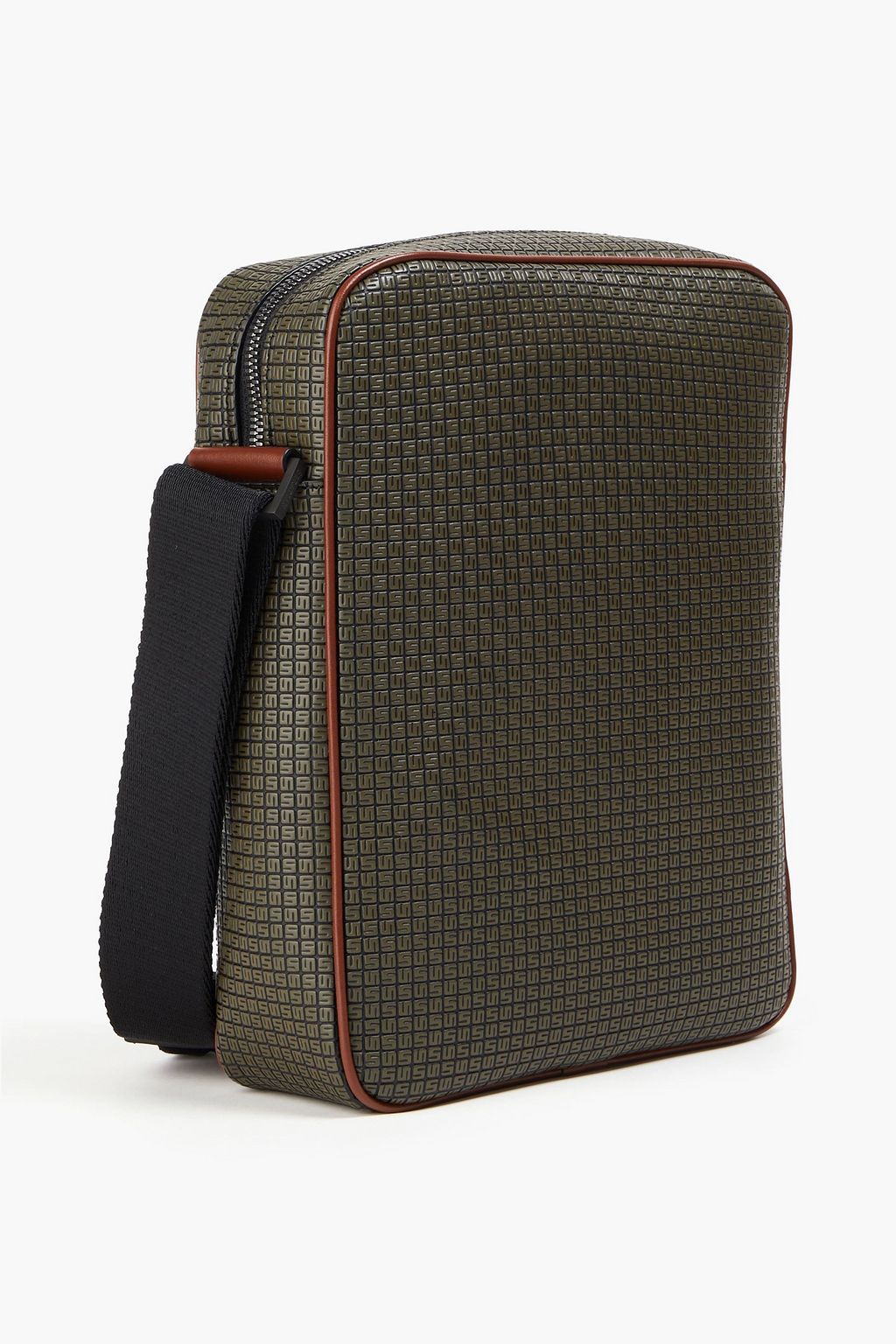 SERAPIAN North South embossed coated-canvas messenger bag