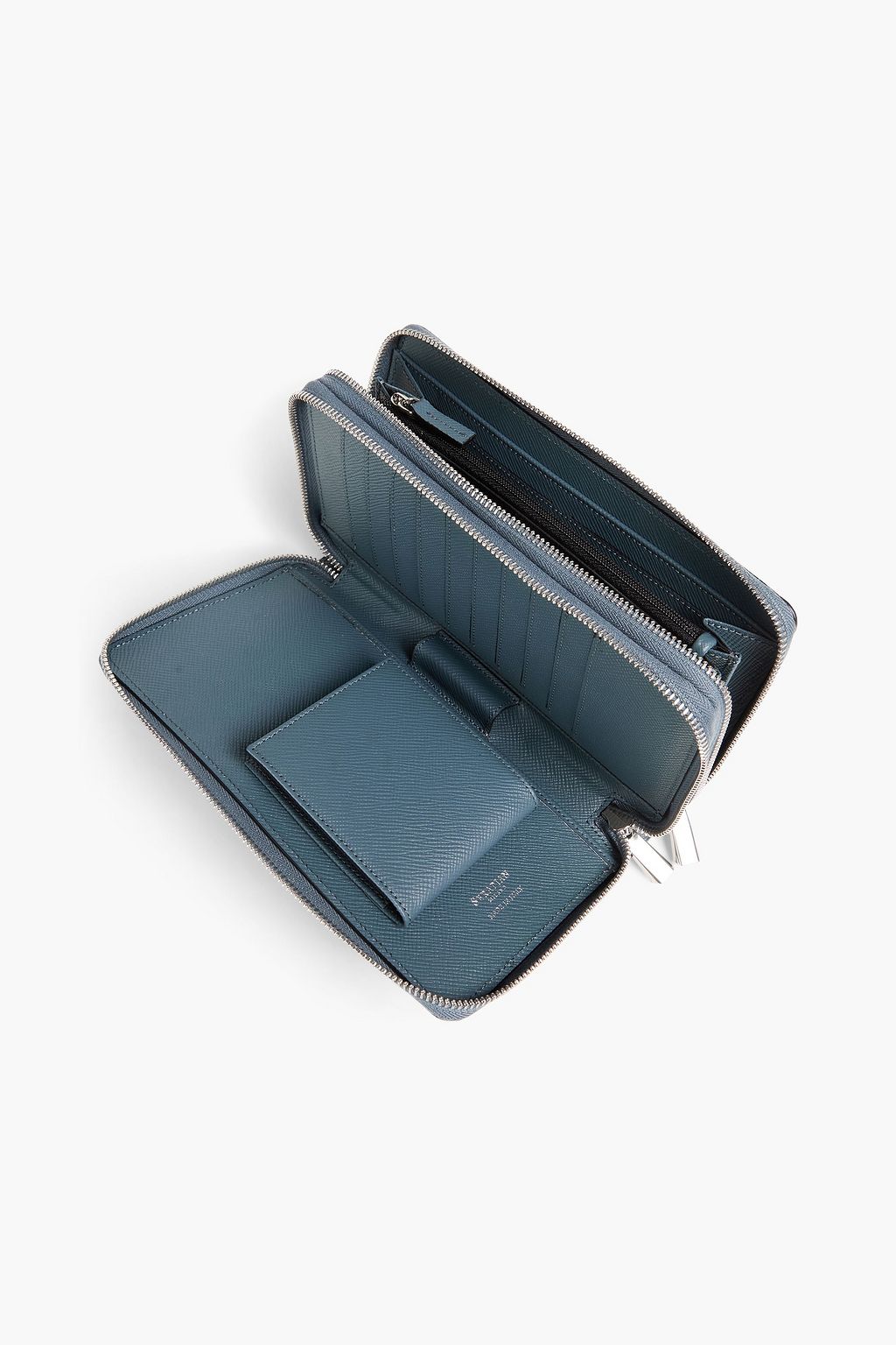 SERAPIAN Textured-leather travel wallet