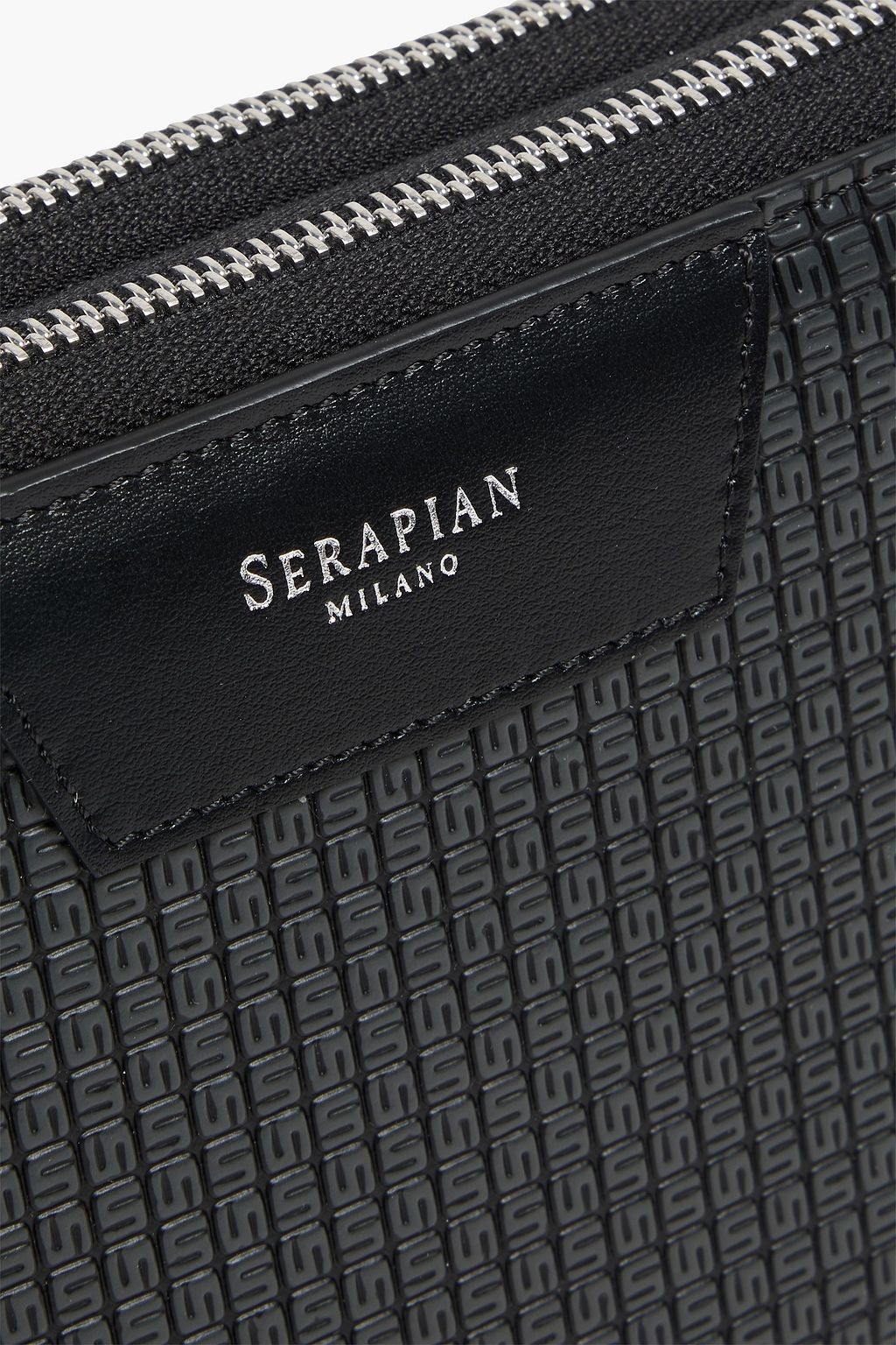 SERAPIAN Embossed coated-canvas travel wallet