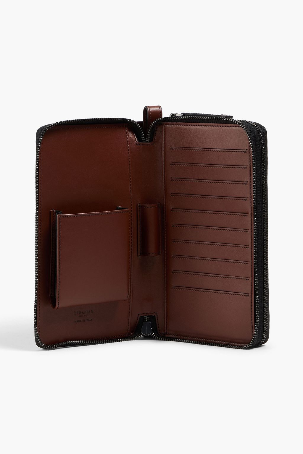 SERAPIAN Embossed coated-canvas travel wallet