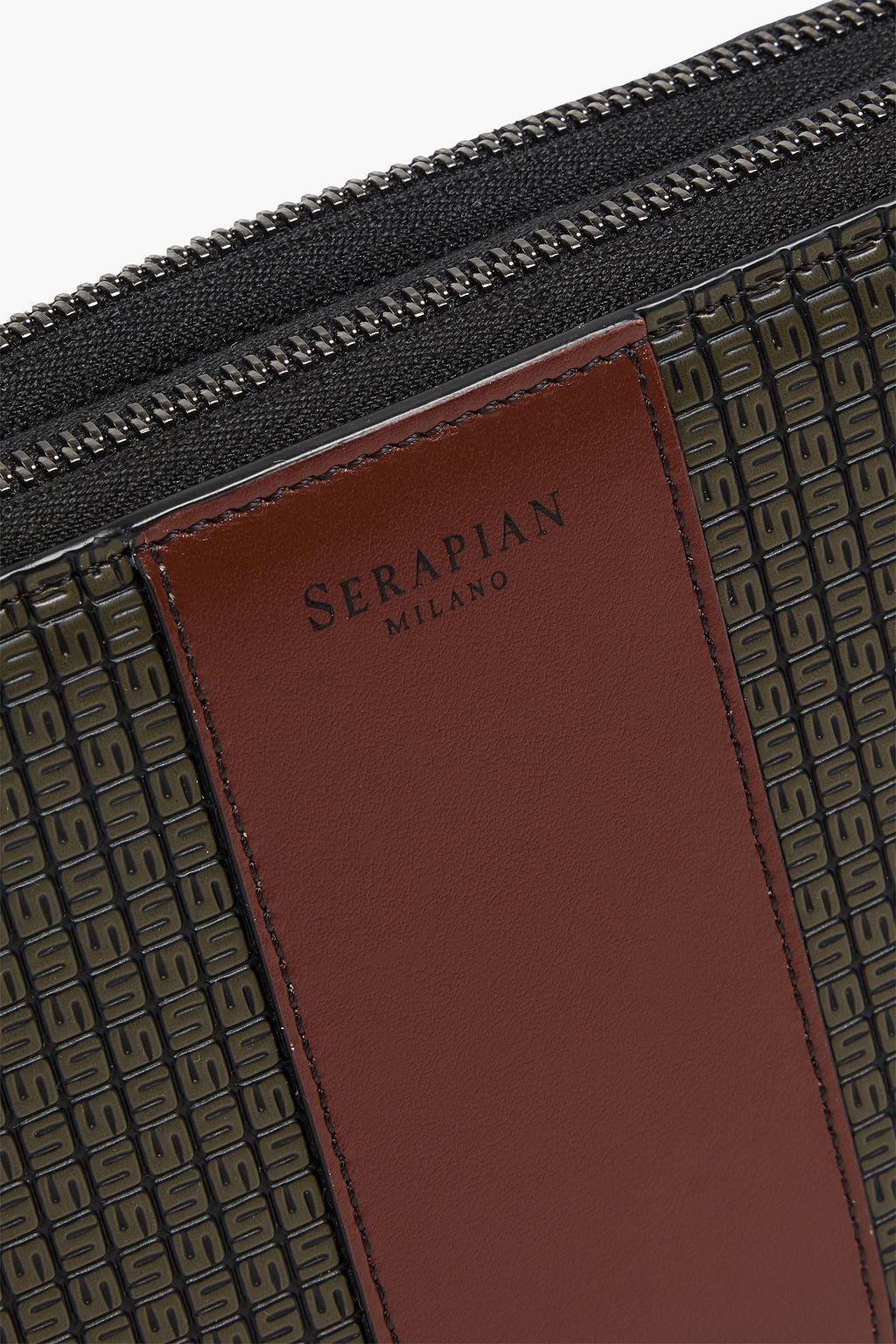 SERAPIAN Embossed coated-canvas travel wallet