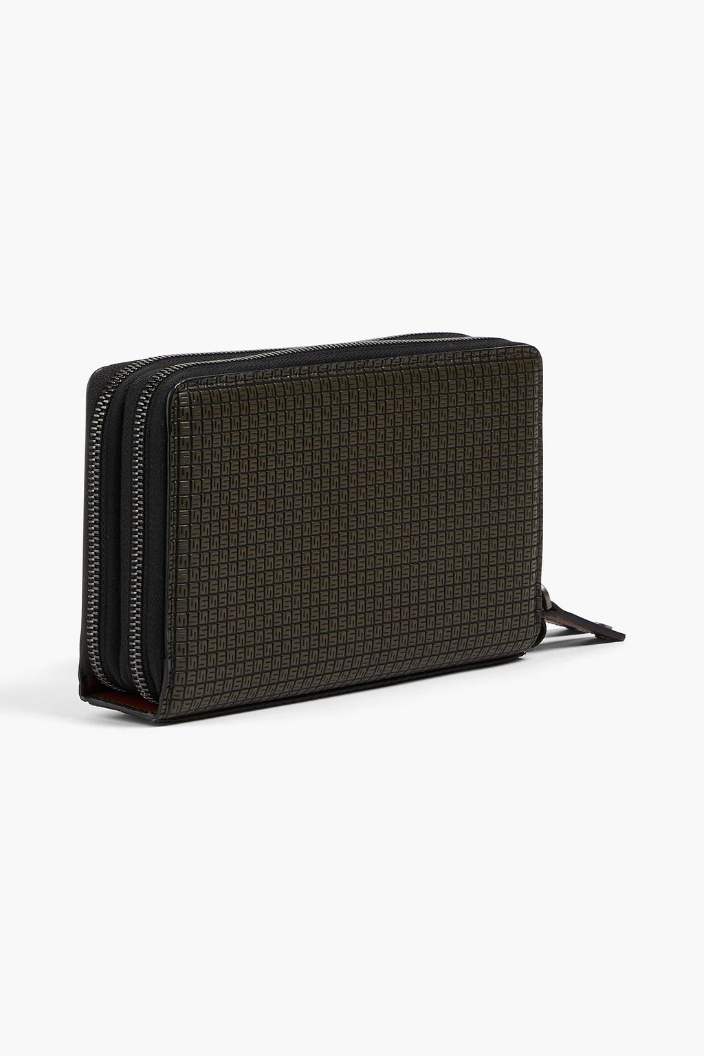 SERAPIAN Embossed coated-canvas travel wallet