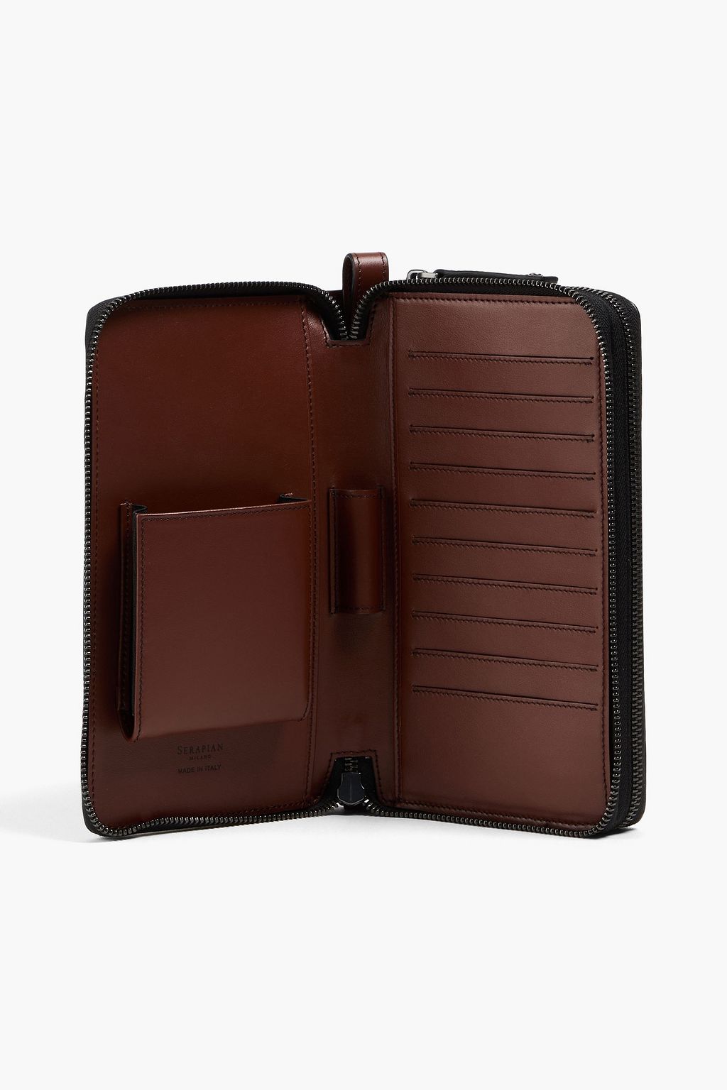 SERAPIAN Embossed coated-canvas travel wallet