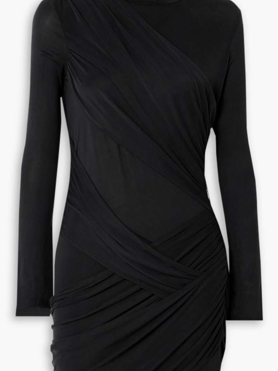 kores draped stretch-jersey turtleneck mini dress