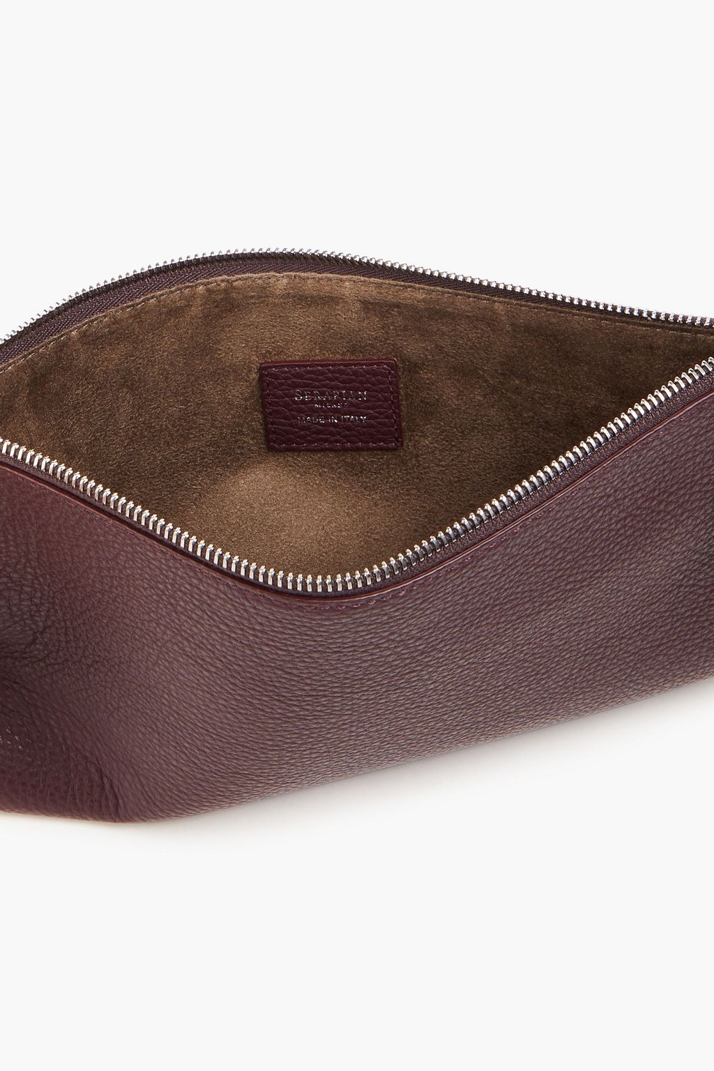 SERAPIAN Pebbled-leather pouch