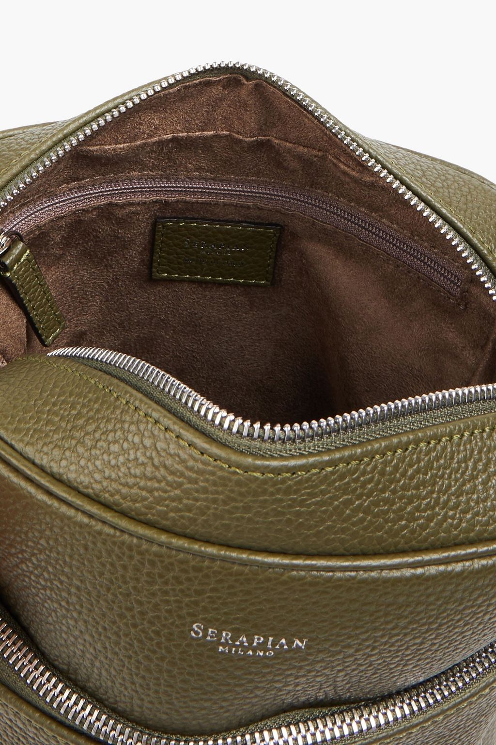 SERAPIAN North South pebbled-leather messenger bag
