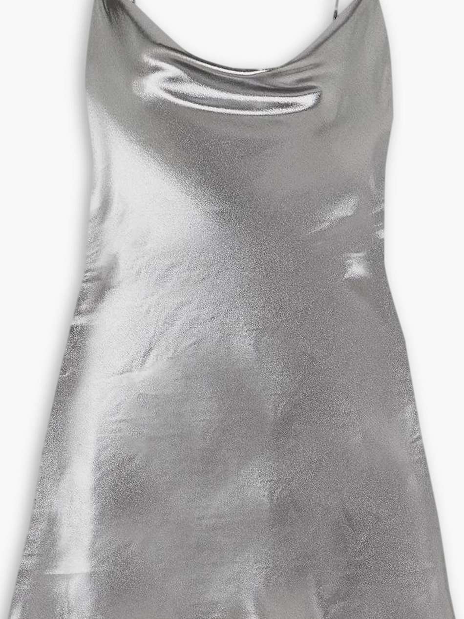 sidney metallic stretch-satin mini dress