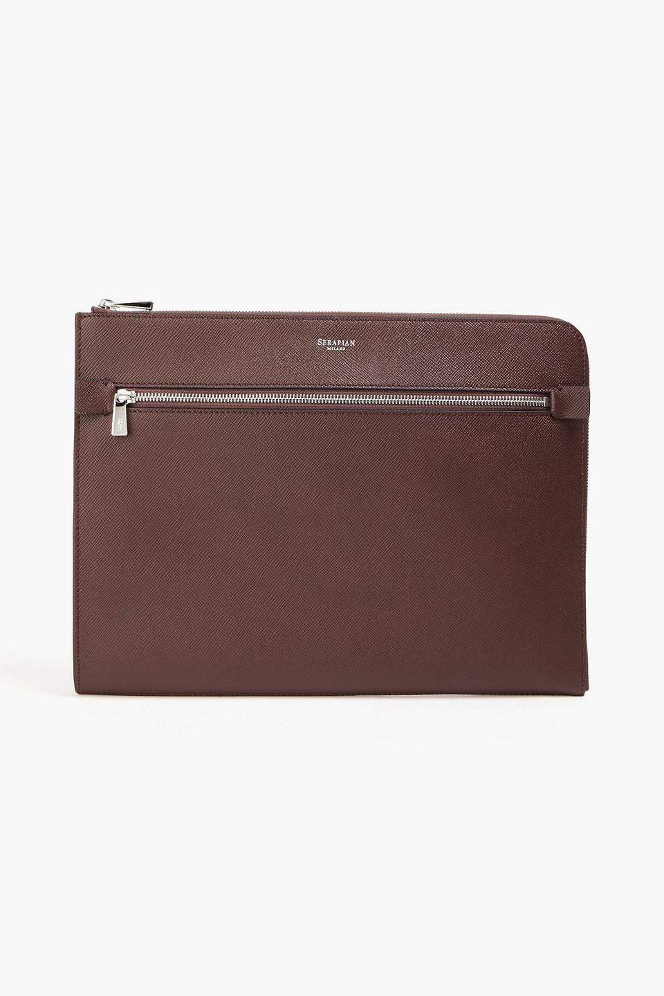 Serapian Textured-leather Document Case In Merlot