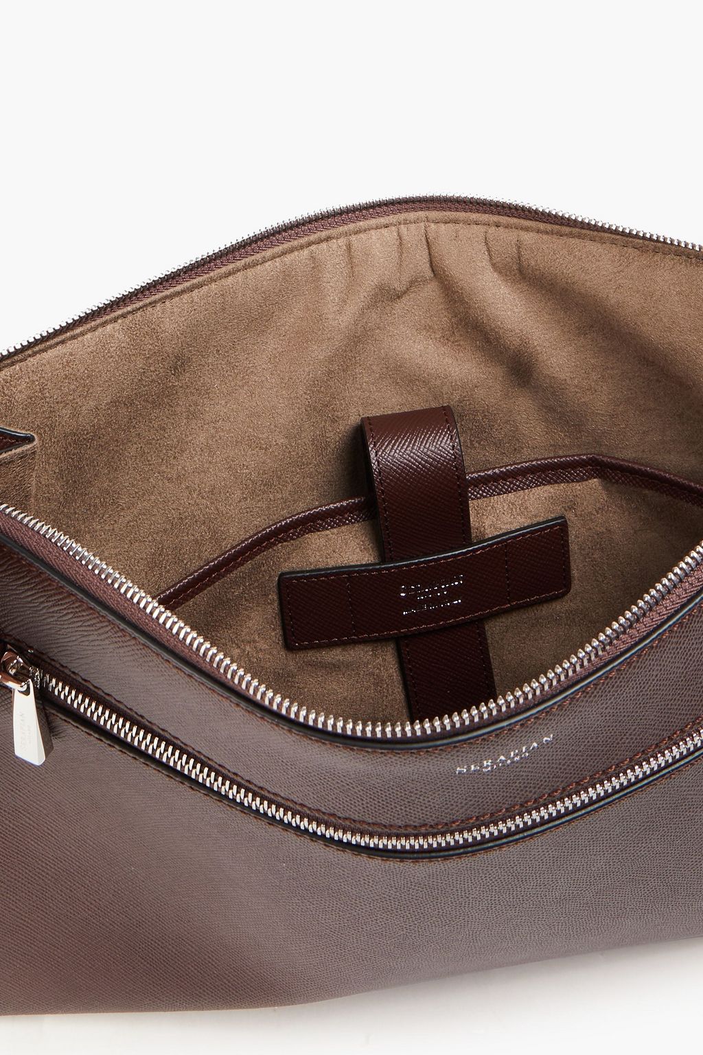 SERAPIAN Textured-leather pouch